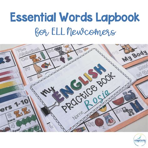 Free Essential Words Lapbook For Ell Newcomers In The Elementary