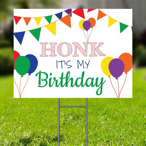 Birthday Yard Sign Honk Its My Birthday Sign Editable Corjl Template
