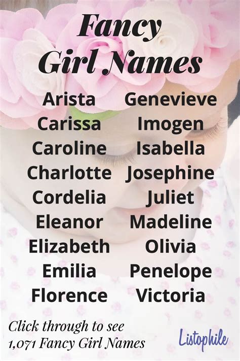 1071 Fancy Girl Names List Of Fancy Girl Names Featuring Sophisticated