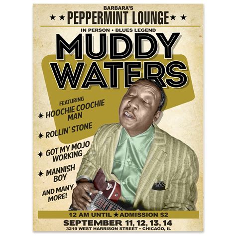 muddy waters at peppermint lounge 18x24 concert poster