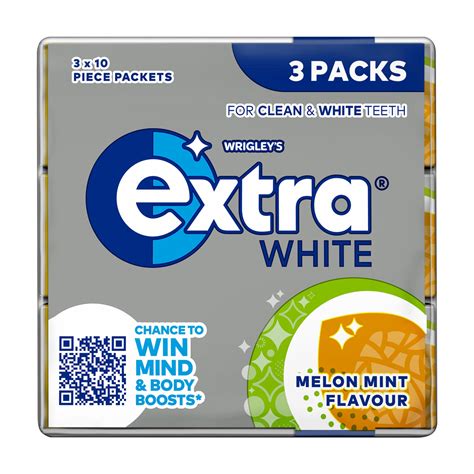 Extra Melon Mint Flavour Sugarfree Chewing Gum Multipack 3 X 10 Pieces