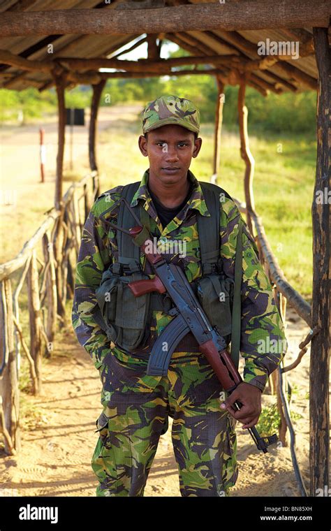 Young Sri Lankan Soldier Stock Photo Alamy