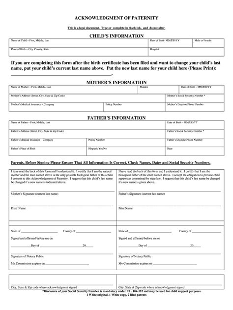 Acknowledgement Of Paternity Fill Out And Sign Online Dochub