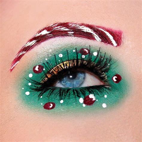 Christmas Eye Makeup Candy Cane Inspired Eyeliner Christmas Eye