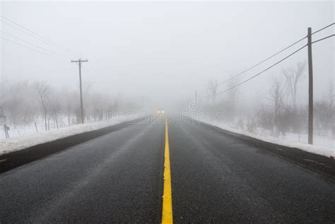 Foggy Road Stock Photo Image Of Snow Highway Winter 4007802