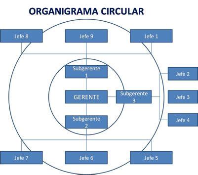 organigrama circular En este tipo de diseño gráfico la unidad