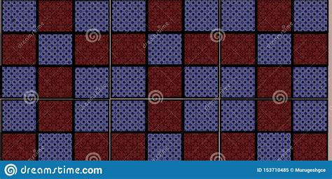 Graphic Tile Design With Red And Blue Background For Wall Tiling For