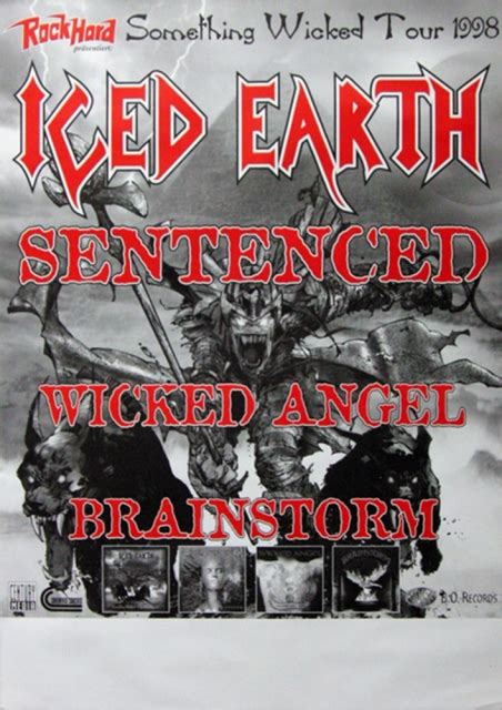 Iced Earth 1998 Plakat Concert Sentenced Wicked Angel Poster
