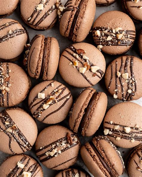 Chocolate Hazelnut Macarons Recipe The Feedfeed