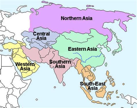 Regions Map Of Asia Asia