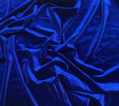 Royal Blue Stretch Polyester Velvet Fabric Etsy Canada