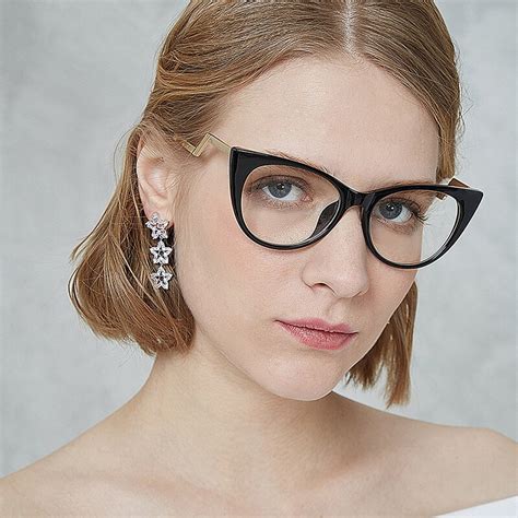 buy retro cat eye glasses frame optical glasses curved legs clear glasses women