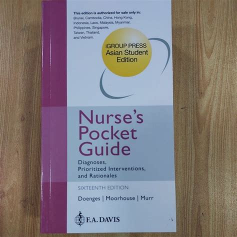 Nurses Pocket Guide Nanda 16ed By Doenges C2022 Shopee Philippines