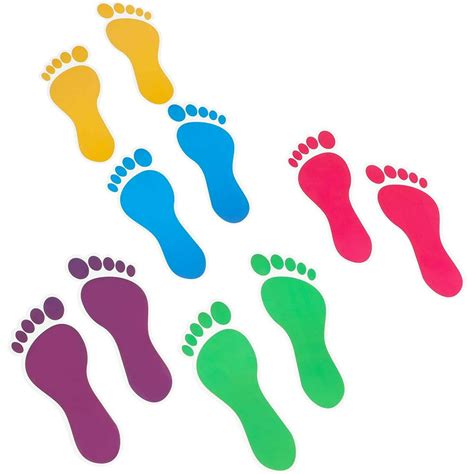32 Pairs Colorful Footprint Stickers For Classroom Floor Decor Kids