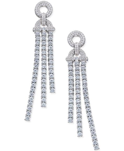 Macys Diamond Dangle Drop Earrings 5 Ct Tw In 14k White Gold In Metallic Lyst