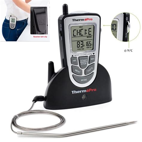 Wireless Remote Thermometer Probe Bbq Grill Meat Kitchen Oven Food