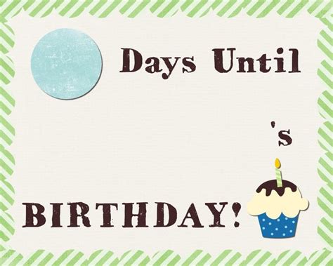 Birthday Countdown Sheet Free Printable Birthday Countdown Birthday Card Craft Birthday