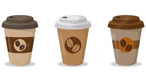 Coffee Cup Vector With Three Style Coffee Cup Coffee Vector Cup
