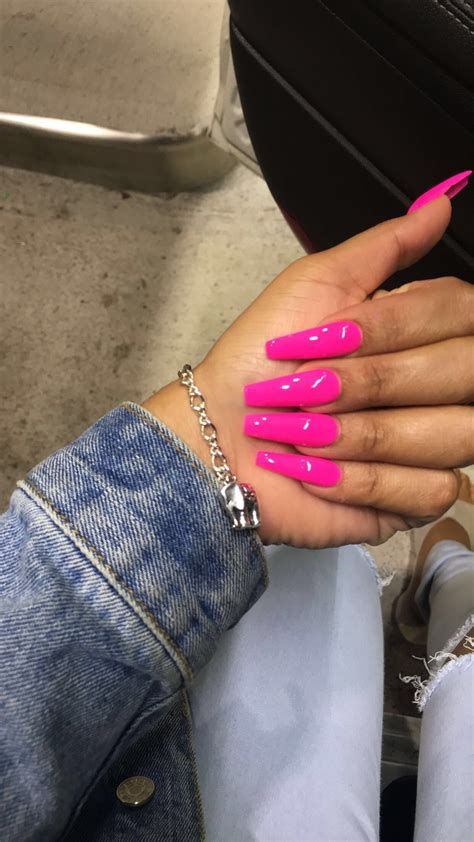 Acrylic Hot Pink Nails Coffin 13 Reasons Why Coffin Nails Are The Hottest Mani Trend For