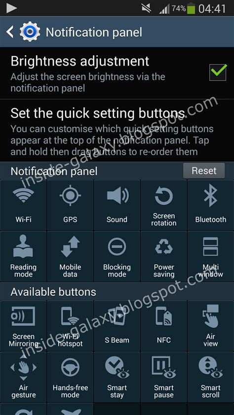 Inside Galaxy Samsung Galaxy S4 How To Customize Notification Panel