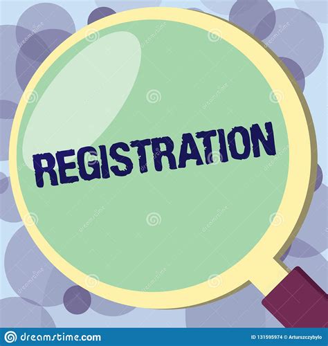 Text Sign Showing Registration Conceptual Photo Action Or Process Of