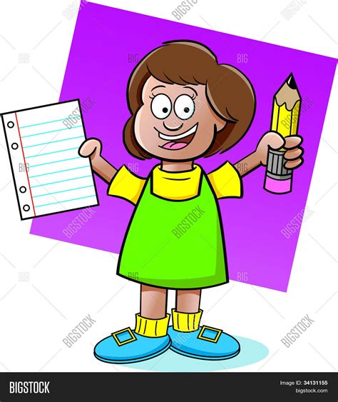 Girl Holding Paper Vector And Photo Free Trial Bigstock