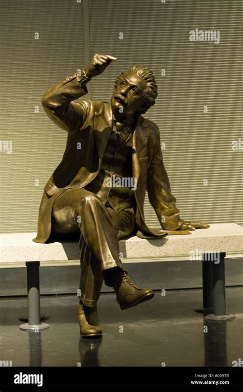 Bronze Statue Of Theoretical Physicist Albert Einstein At The Gunther