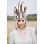 Wild Feather Headdress With Antique Gold Trim  Bespoke Masks