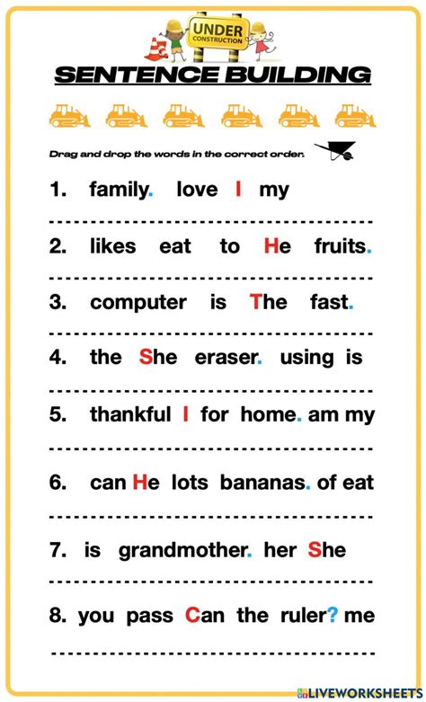 Sentence Structure Interactive Activity For Grade You Can Do The