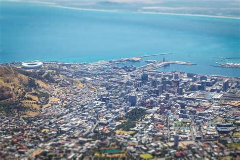 Cape Town Downtown View From The Top Of Table Mountain Stock Photo