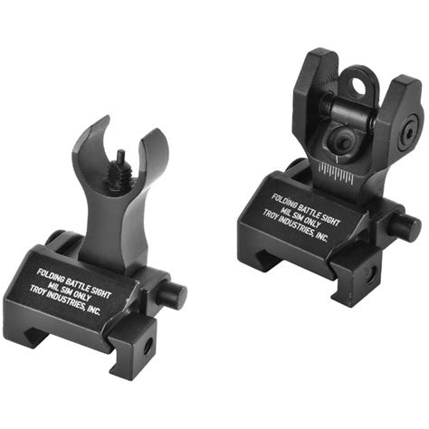 Echo1 Troy Full Metal Flip Up Airsoft Front And Rear Battle Sights