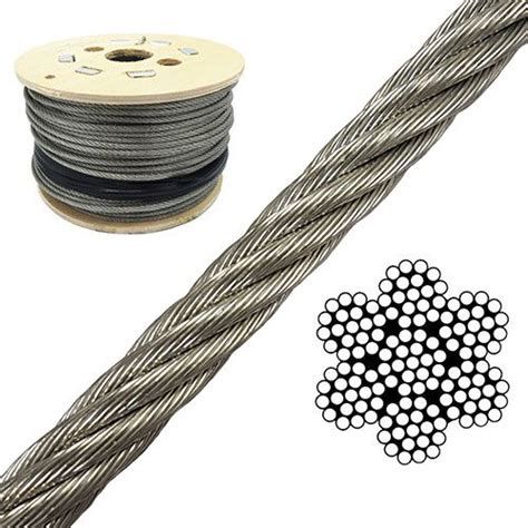 12mm 7x19 Galvanised Steel Wire Rope Cable 100 Meter Reel