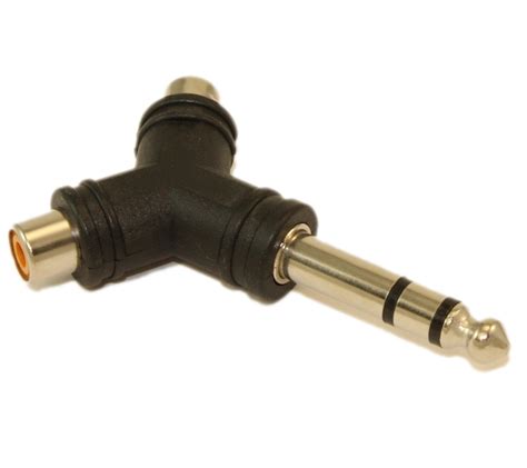 My Cable Mart 14 Inch Stereo Jack Male To 2 Rca Female Adapter