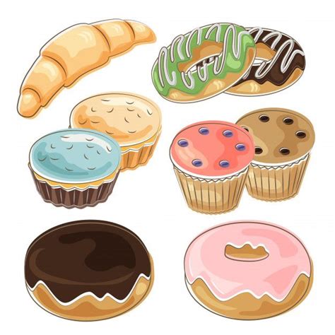 Bakery Collection Set In Hand Drawn Style How To Draw Hands Cute