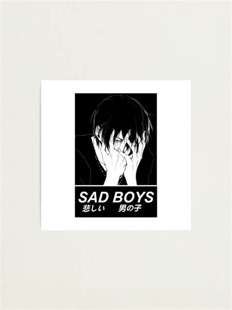 Sad Boys Sad Japanese Anime Aesthetic Photographic Print By