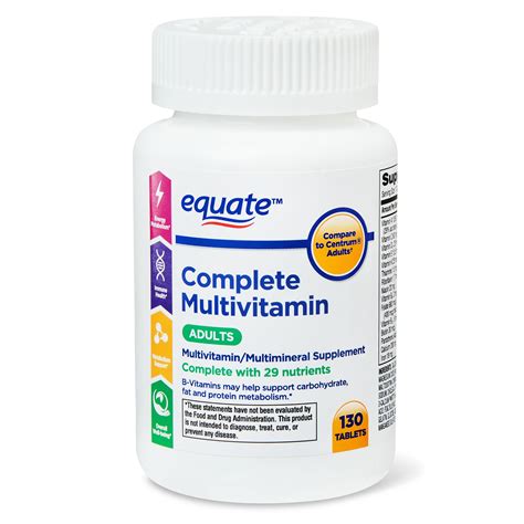 Equate Adults Complete Multivitaminmultimineral Supplement 130 Count