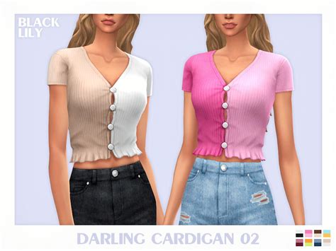 Black Lilys Darling Cardigan 02 In 2023 Sims 4 Clothing Sims 4 Cc