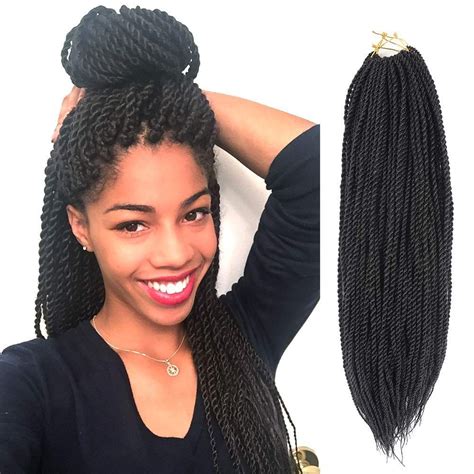 8 Packs 20″ Senegalese Twist Crochet Hair Braids Small Havana Mam In