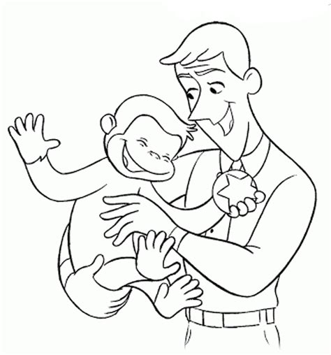 Mewarnai Gambar Tokoh Kartun Curious George Si Monyet Yang Lucu Dan