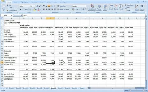 Sample Cash Flow Spreadsheet Excelxo Com