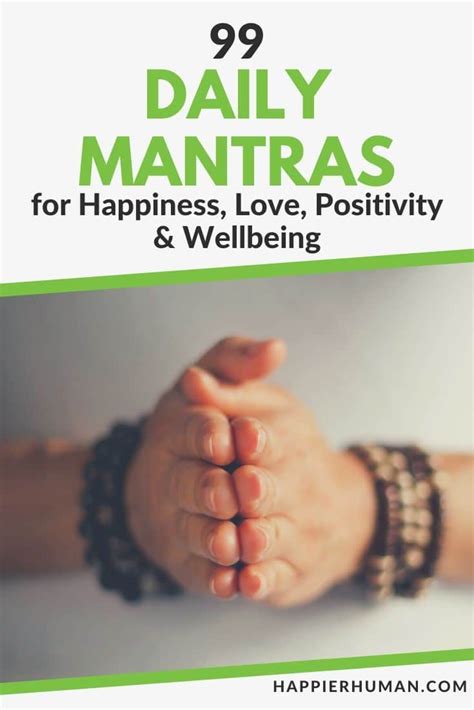 Daily Mantras For Happiness Love Positivity Wellbeing