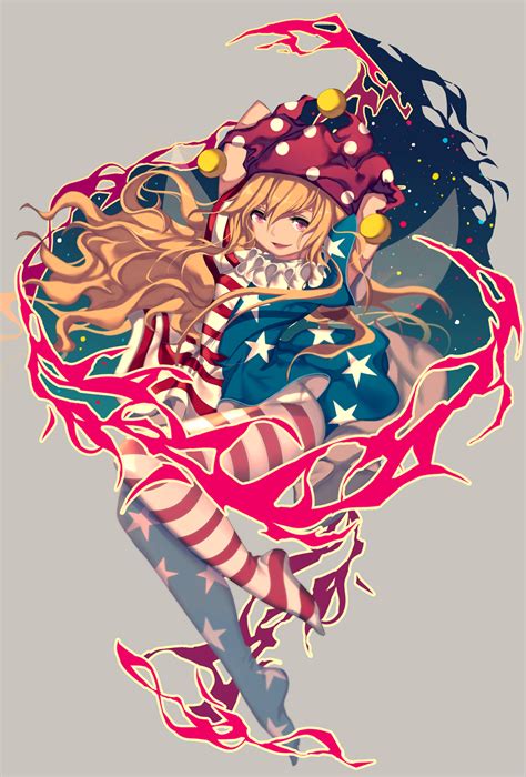 Rhea 0u0 Clownpiece Touhou Highres 1girl American Flag American Flag Dress American