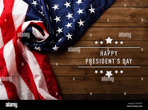 American Or Usa Flag With Happy Presidents Day Text Stock Photo Alamy