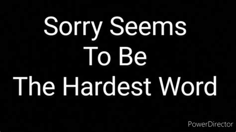 Sorry Seems To Be The Hardest Word Cover Youtube