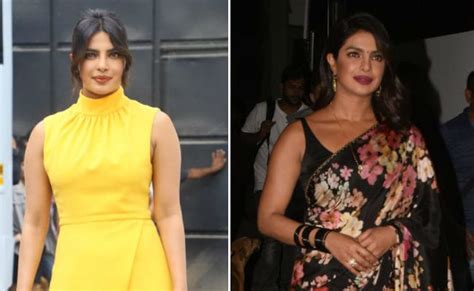 A Sunny Dress A Sabyasachi Saree Priyanka Chopra Is Twice As Nice For The Sky Is Pink Promotions