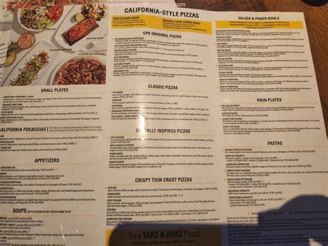 Online Menu Of California Pizza Kitchen Restaurant Mission Viejo