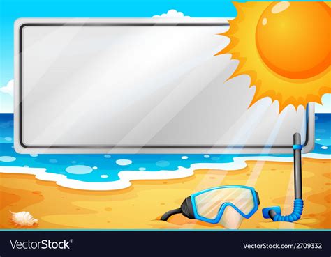 An Empty Signage At The Beach Royalty Free Vector Image