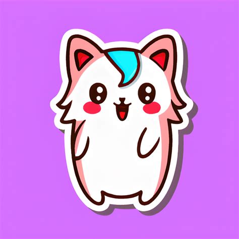 Chibi Cat Sticker · Creative Fabrica