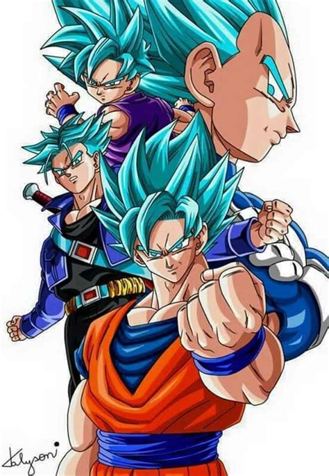Goku Trunks Vegeta And Gohan Anime Dragon Ball Dragon Ball Dragon Ball Super Goku