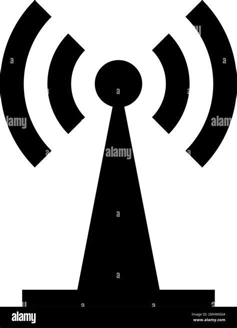 Base Station Silhouette Icon Radio Wave And Communication Tower